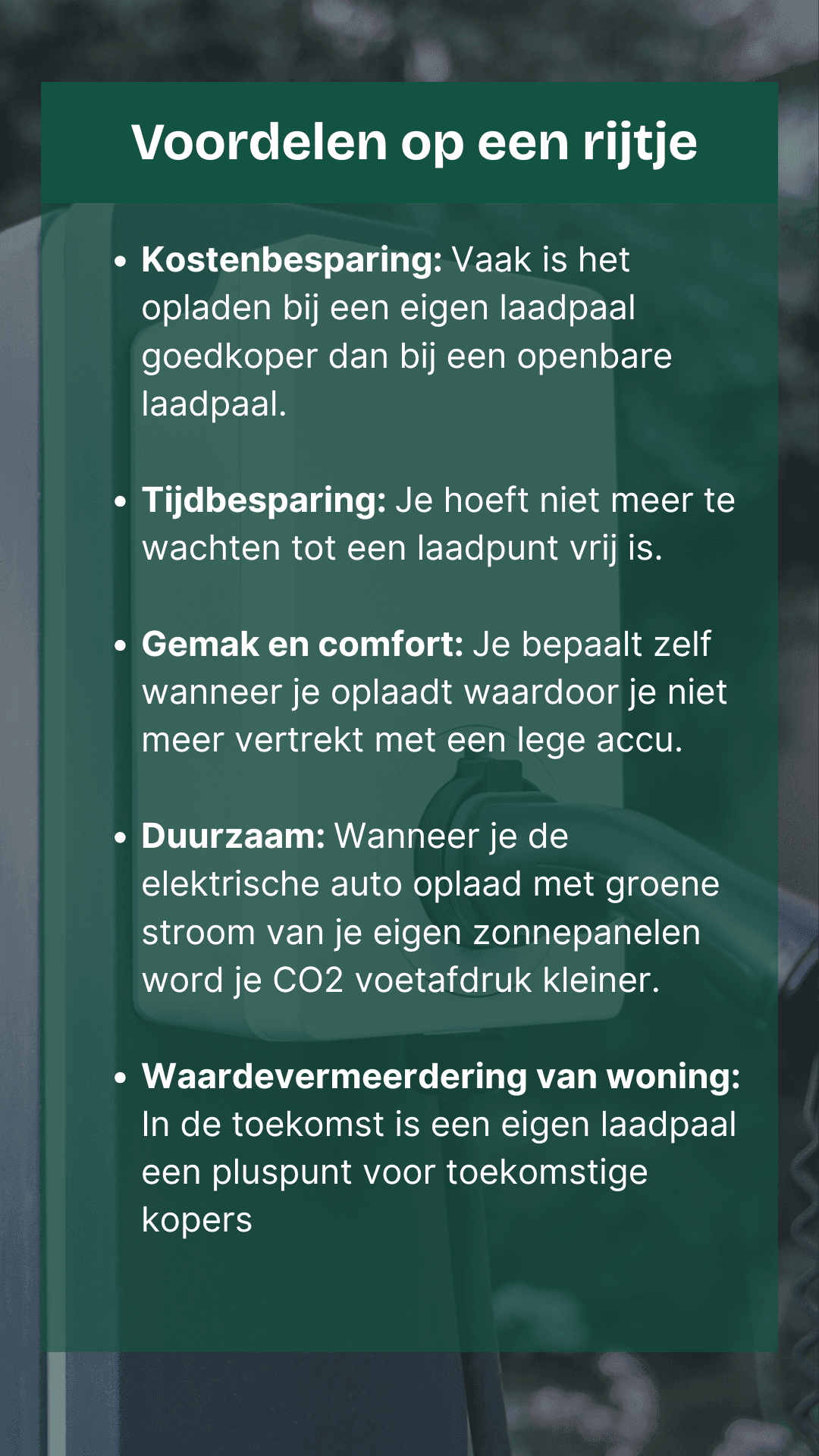 Voordelen van laadpaal voor thuis kopen