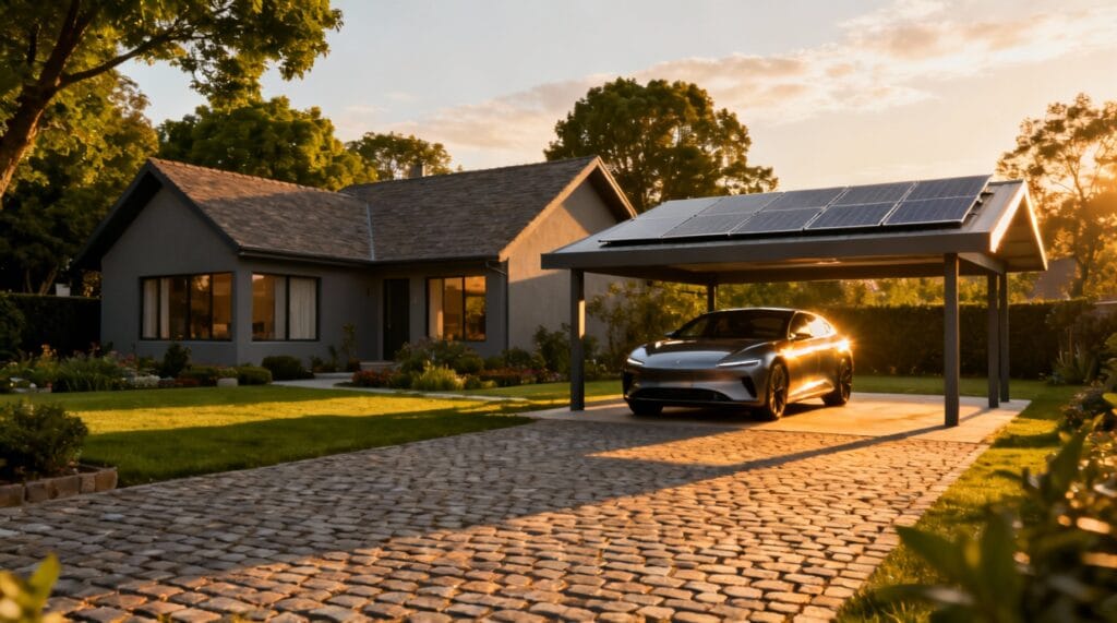 Carport met zonnepanelen